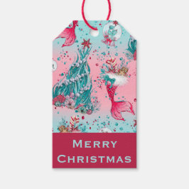 Etiqueta Para Presente Personalizar Nome e Saudação da Sereia e Amigos