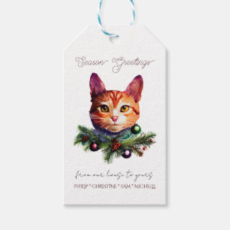 Etiqueta Para Presente Personalizar o Natal do Gato Laranja-Justo