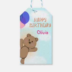 Etiqueta Para Presente Personalize, pessoal, aniversário, ursinho de pel