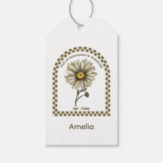 Etiqueta Para Presente Personalized April Birth Month Flower