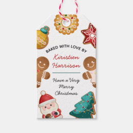 Etiqueta Para Presente Personalized Baked With Love Gingerbread Christmas