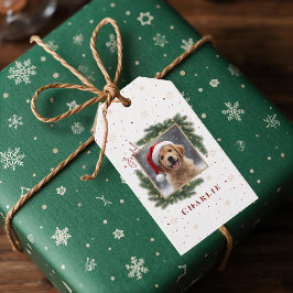 Etiqueta Para Presente Personalized Christmas Pet Photo – Holiday 