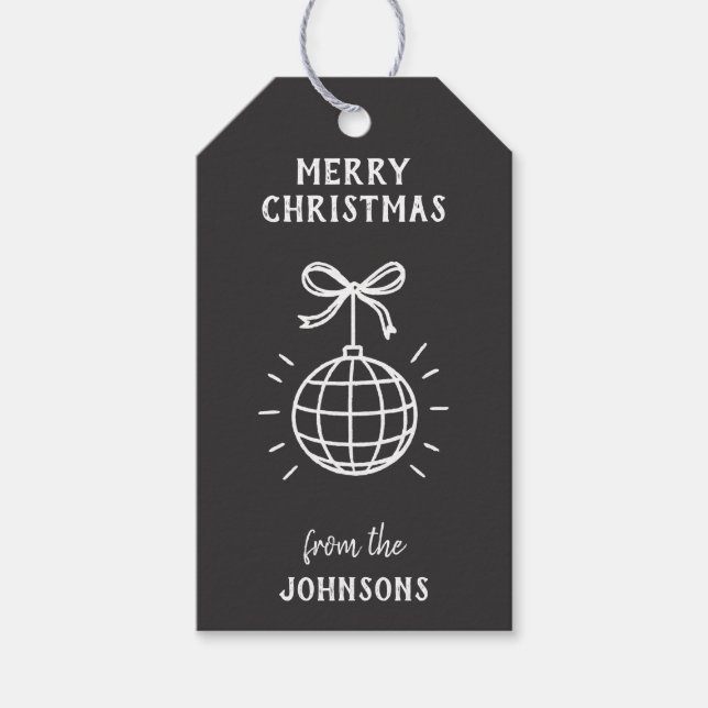 Etiqueta Para Presente Personalized Family Name Merry Christmas (Frente)