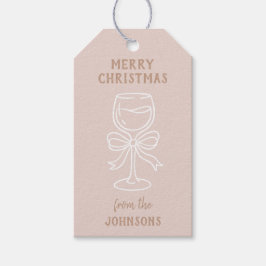 Etiqueta Para Presente Personalized Family Name Merry Christmas Drink