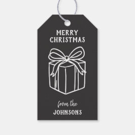 Etiqueta Para Presente Personalized Family Name Merry Christmas Present