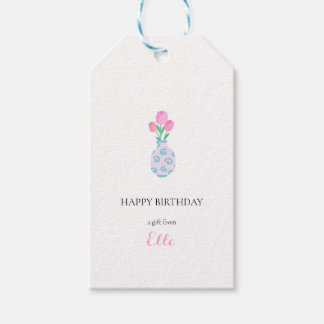 Etiqueta Para Presente Personalized Gift Tag with Flower Vase