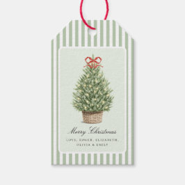 Etiqueta Para Presente Personalized Preppy Coastal Tree Christmas