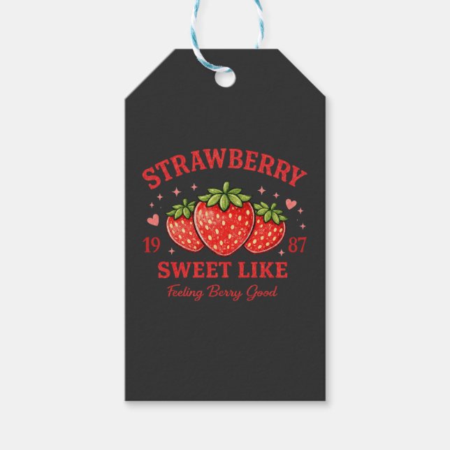 Etiqueta Para Presente Personalized Strawberry Sweet Custom Birth Year (Frente)