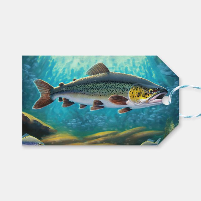 Etiqueta Para Presente Pesca de Truta (Frente (horizontal))