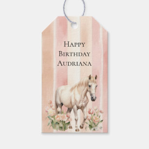 Etiqueta Para Presente Pêssego bonito Pinto Gado Gelado Gelado Cavalo Dia