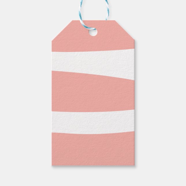 Etiqueta Para Presente Pêssego e Branco Abstrato (Frente)