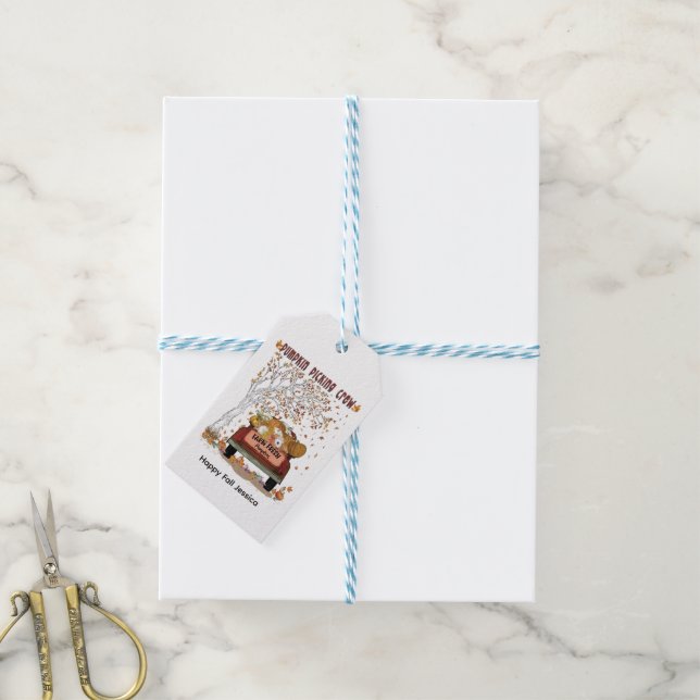 Etiqueta Para Presente Pessoal de Abóbora (Com cordão)