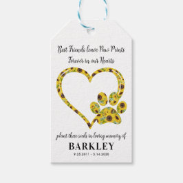 Etiqueta Para Presente Pet Memorial Seed Packet Paw Print Heart