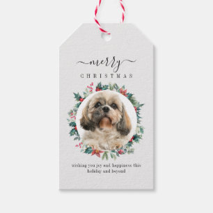 Etiqueta Para Presente Pet Personalizado Retrato Feliz Natal