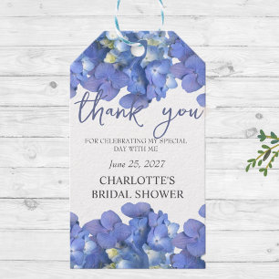 Etiqueta Para Presente Pétalas de Hortênsia Azul Chá de Noiva Personaliza