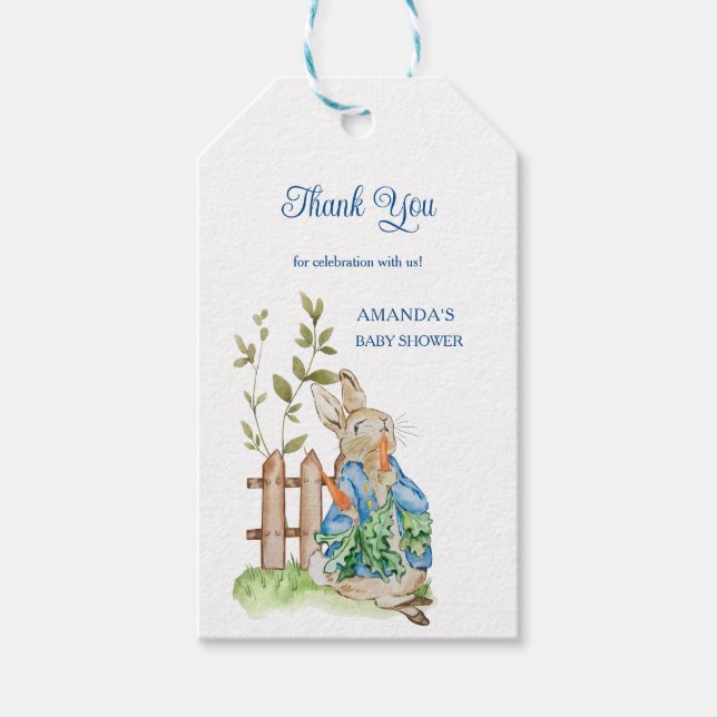 Etiqueta Para Presente Peter Rabbit Baby Shower Thank You (Frente)