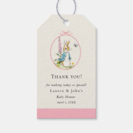 Etiqueta Para Presente Peter Rabbit Girl Chá de fraldas obrigado você