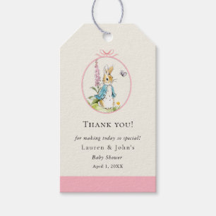 Etiqueta Para Presente Peter Rabbit Girl Chá de fraldas obrigado você