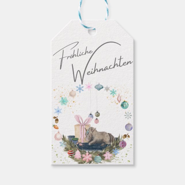 Etiqueta Para Presente Pferde Geschenkanhänger Weihnachtsmotiv (Frente)