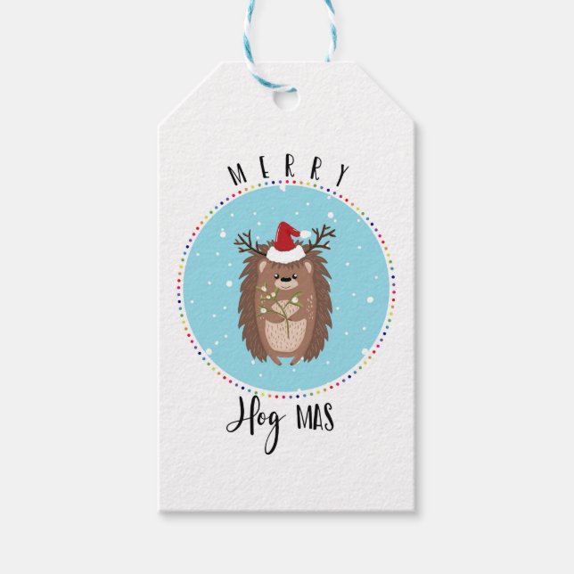 Etiqueta Para Presente piada engraçada de óculos de Natal feliz (Frente)