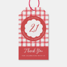 Picnic Summer Spring Red Gingham Scallops Birthday