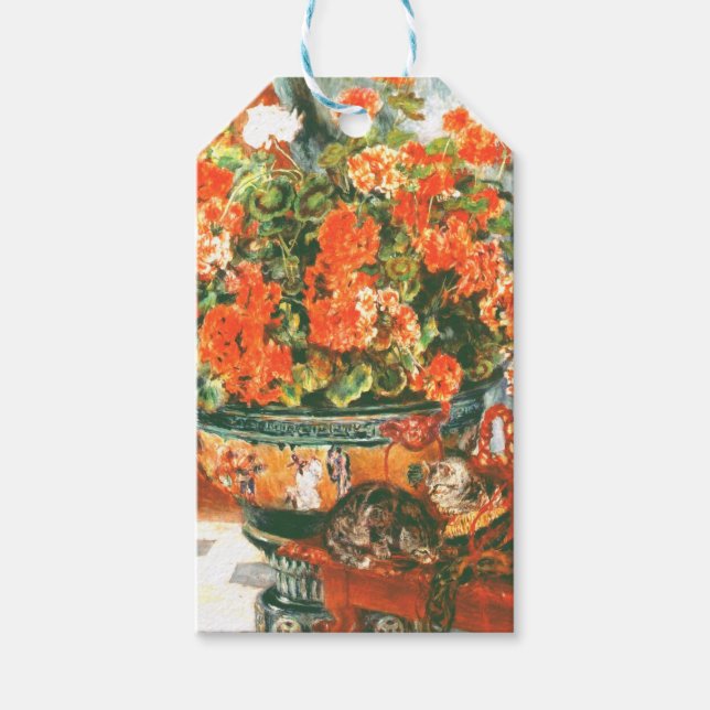 Etiqueta Para Presente Pierre-Auguste Renoir Geraniums E Cats (Frente)