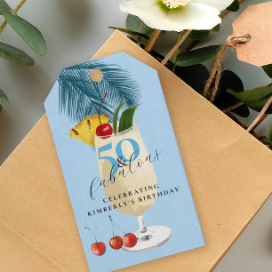 Etiqueta Para Presente Pina Colada Cherry Cocktail 50ª Festa de aniversár