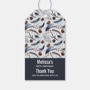 Etiqueta Para Presente Pine Cones & Pine Agulha Watercolor Patterno