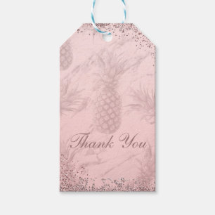 Etiqueta Para Presente Pineapple Brilho Dourado Rosa Tropical Favorito