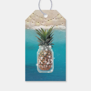Etiqueta Para Presente Pineapple Jar String Luz Casamento Tropical Praia