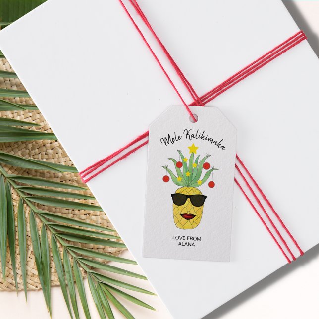 Etiqueta Para Presente Pineapple Mele Kalikimaka Clássico (Criador carregado)