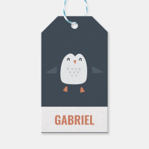 Etiqueta Para Presente Pinguim engraçado festivo e engraçado personaliz
