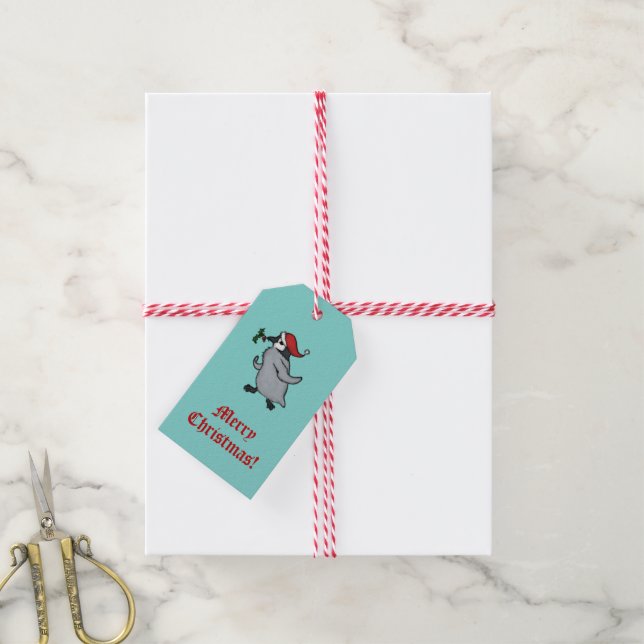 Etiqueta Para Presente Pinguim Natal (Com cordão)