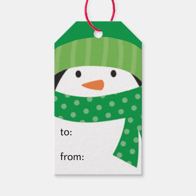 Etiqueta Para Presente Pinguim Para De (Frente)
