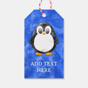 Etiqueta Para Presente Pinguim Pinguim Pinguim Cachorro Azul