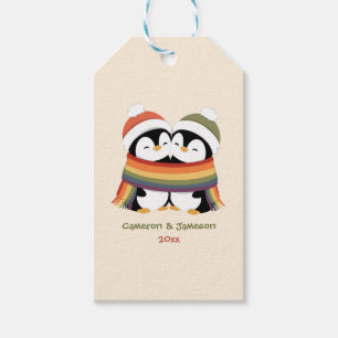 Etiqueta Para Presente Pinguins do Orgulho Customizados de Natal Aconcheg