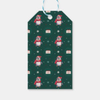 Pinguins Papais noeis Green Feliz Padrão de Natal