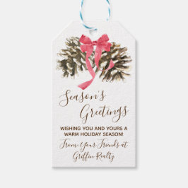 Etiqueta Para Presente Pinhas com Laço, inverno, feriado, Natal