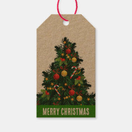 Etiqueta Para Presente Pinheiro vermelho-russo e verde-natal