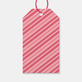 Etiqueta Para Presente Pink and Red Christmas Candy Cane Stripes 