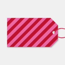 Etiqueta Para Presente Pink and Red Christmas Peppermint Stripes 