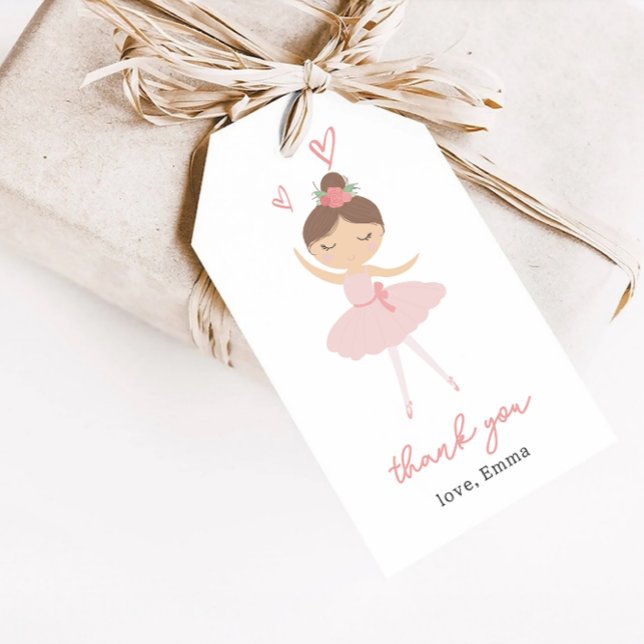Etiqueta Para Presente Pink Ballerina Thank you (Criador carregado)