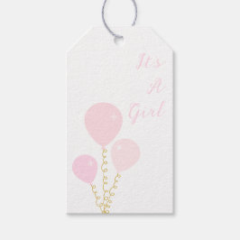 Etiqueta Para Presente Pink Balloons Girl Baby Shower