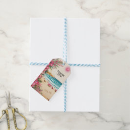 Etiqueta Para Presente Pink Beach Wedding