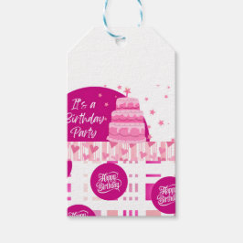 Etiqueta Para Presente Pink Birthday Party