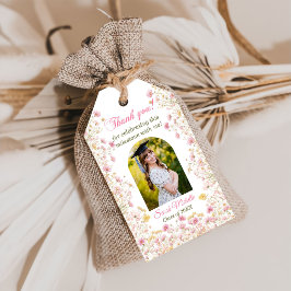 Etiqueta Para Presente Pink Boho Wildflowers Graduation Party