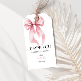 Etiqueta Para Presente Pink Bow Birthday