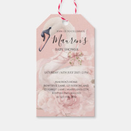 Etiqueta Para Presente Pink Bow Girl Baby Shower Invitation