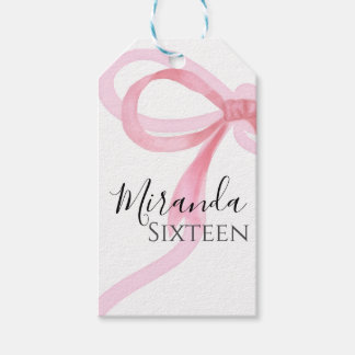 Etiqueta Para Presente Pink Bow Sweet Sixteen Birthdaetiqueta para regalo