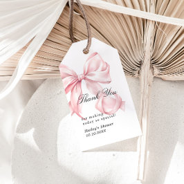 Etiqueta Para Presente Pink Bow Thank You Tag Coquette Bow Favors Tag
